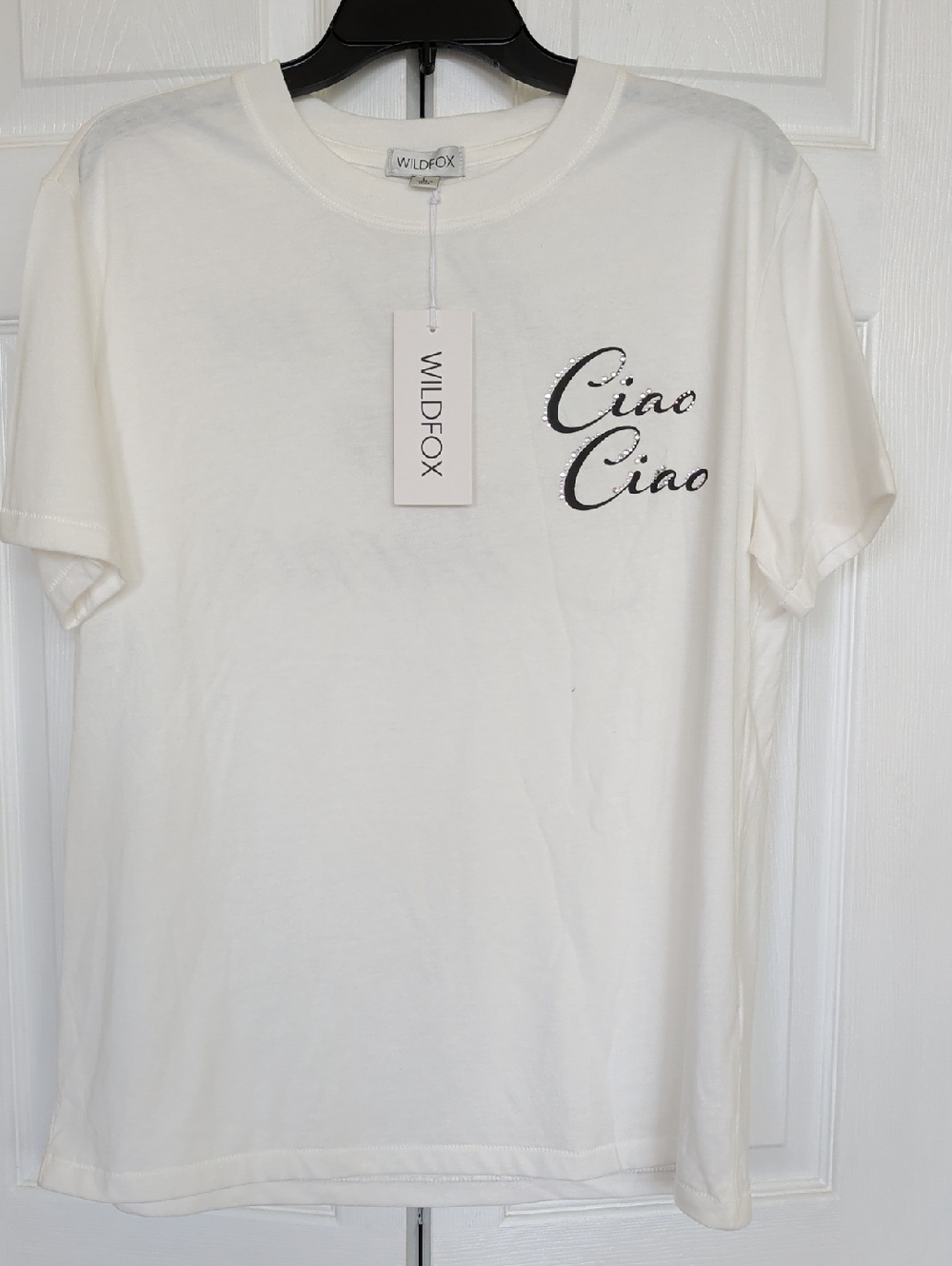 Wildfox White 'Ciao Ciao' Graphic Short Sleeve Tee